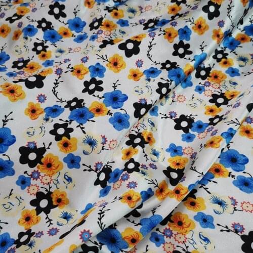 Satin Glossy Material Diy Lining Craft Printed Charmeuse Fabric Fashion Stylish Pattern