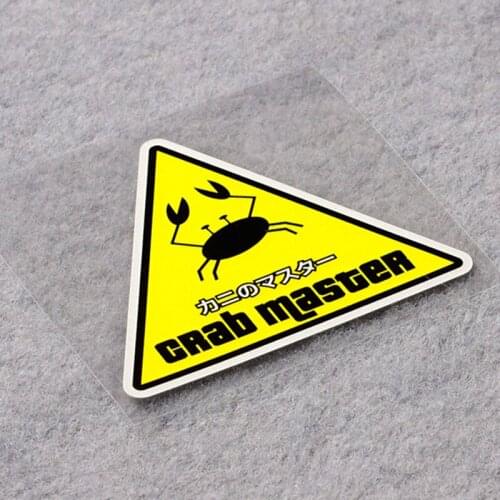Car Stickers Warning Riangle Crab Master Motor Bike Decals Auto Window Tail Graphics