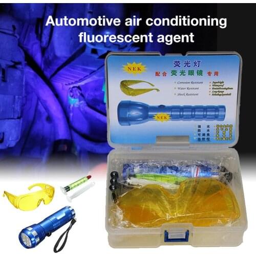 Automobile Fluorescent Leak Detection Tool Auto Air Conditioning Repair Tool R134a Refrigerant Gas A/C Leak Test Detector UV Dye