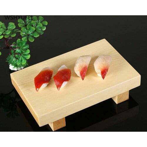 White wood sushi plate dining table sashimi snack snack container Japanese tableware rectangular sushi stool cooking tableware