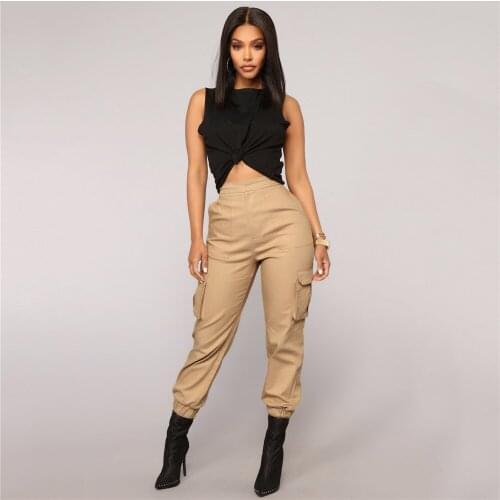 Cargo Pants Women Black Khaki Army Green Plus Size Harem Pant 2019 New Spring Autumn Casual Loose Chic Pants Feminina S-XL LD847