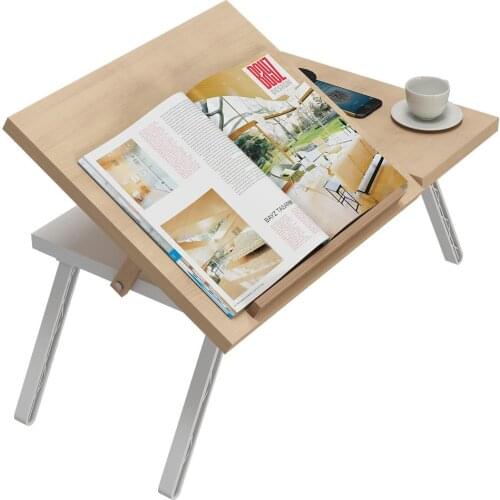 Wooden Folding Laptop Working Bench Enjoyed Tray-Angle Reading Stand Adjustable Mini Table Seat Mounted Table Balcony Table Coffee Table