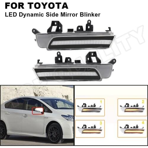 For Toyota PRIUS / WISH / ROWN / REIZ / MARK X / AVALON Dynamic LED Turn Signal Light Side Wing Mirror Indicator Smoke / Clear