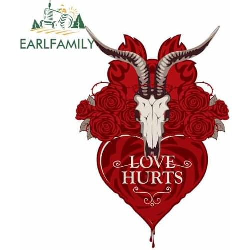 EARLFAMILY 13cm x 8.9cm For Love Hurts Fine Decal Waterproof Car Stickers 3D Custom Printing Sunscreen Scratch-Proof Decoration