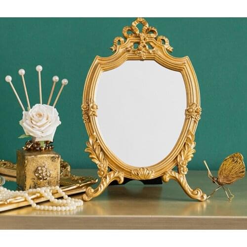 European retro net red mirror makeup mirror home bedroom desktop portable decorative vanity mirror ornaments