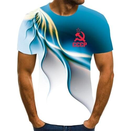 Russian flame Print Mens T-shirt Summer CCCP Russia revolution Футболка Mens Short Sleeve T-shirt Classic Moscow Male Tees