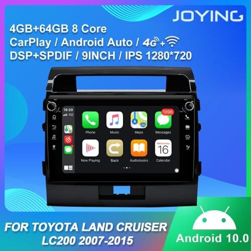 Joying Head Unit Radio Android 10 Car Multimedia Player 9 Inch For Toyota Land Cruiser LC200 2007-2015 Bluetooth Reverse Camera