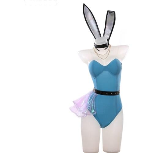 Game Seraphine Cosplay Costumes Bunny Girl Sexy Costumes Game LOL KDA Cosplay Clothes Role Play For Girl Dress Halloween Party