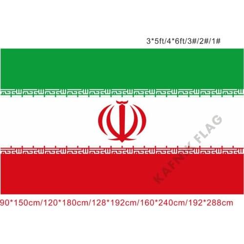 KAFNIK,free shipping 90x150cm/128*192cm/160*240cm/192*288cm big flags Iran Flag for Indoor Outdoor Decorative