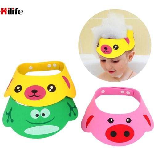 Bathing Visor Bathroom Products Protect Eyes Baby Kids Shower Cap Bath Wash Hair Shield Hat Adjustable Baby Shower Hat