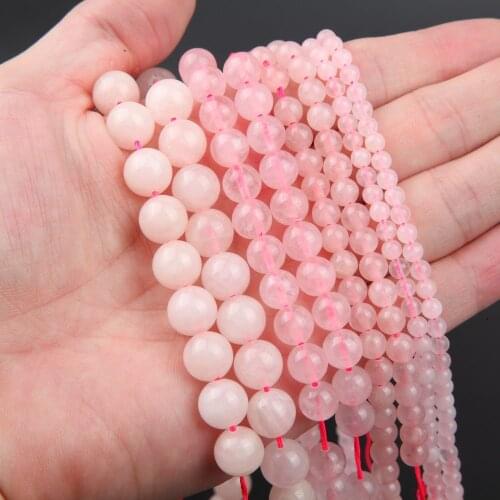 6 8 10 mm Natural Powder Crystal Round Spacer Beads Stones for Jewelry Making Necklace DIY Handmade Bracelet Accessories 15
