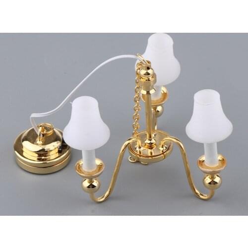 Dollhouse Miniature Light 1:12 Scale Ceiling Lamp Living Room Lighting 12V
