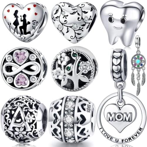 Hot sale 925 sterling silver heart shaped life tree charm fit original bangle & bracelet beads jewelry pendant woman gift making