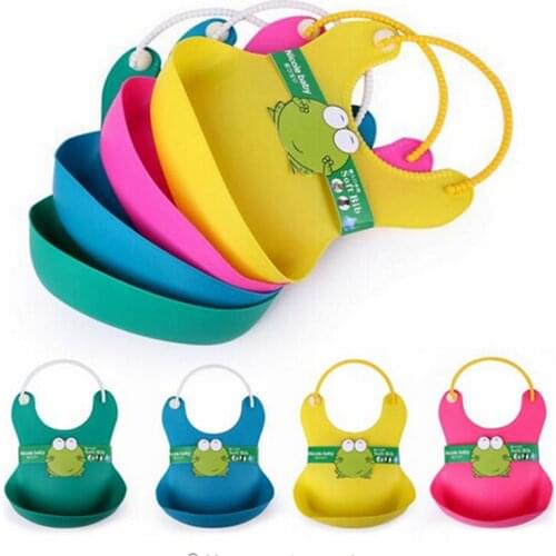 Cute Baby Soft Silicone Bib Waterproof Saliva Dripping Kid Infant Lunch Bibs New