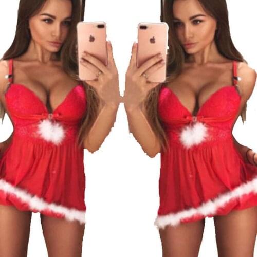 Top Fashion Womens Perspective Net Yarn Suspender Nightdress Fluffy Christmas Girl Holiday Sexy Suspender Skirt
