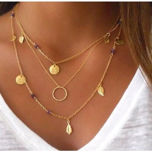 Fashion Necklace for Women Jewelry Choker Gold Collares Chain Streetwear Bijoux Femme Pendant Bohemian Accessories