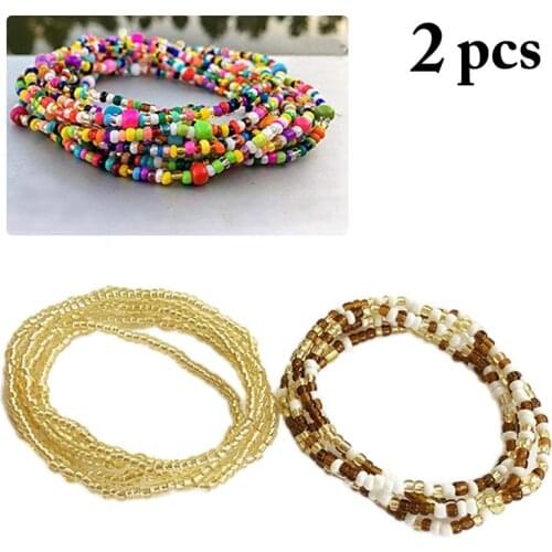 Fashion Bohemian Style Double Bead Belly Chains Body Jewelry Women Sexy Bikini Beach Waist Chain Strand Charms Vintage Waistband