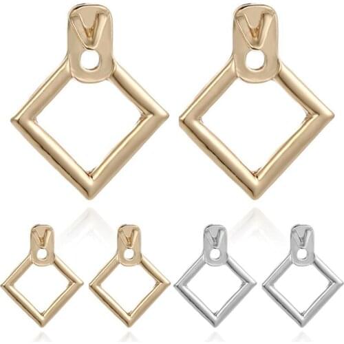 Fashion Geometric Earrings for Women Metal Square Stud Earrings Pierced Earrings 2021 New Jewelry Female Gifts