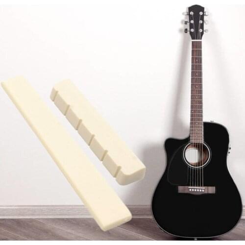 X5QF Guitar Bone Bridge Saddle Nut Set 6 Strings Classical Guitar Replacement Parts