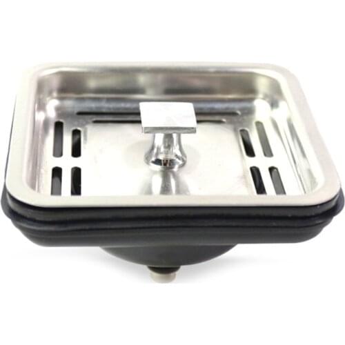 Stainless Steel Square Sink Strainer Plug Kitchen Sink Drain Mesh Stopper Basket Strainer Waste Plug Kitchen Appliances