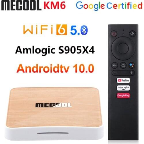 Mecool KM6 ATV Amlogic S905X4 AV1 Smart TV Box Android 10 4GB RAM 64GB ROM 2.4G 5G WiFi 6 Bluetooth 4K HD Set top Box 2GB 16GB
