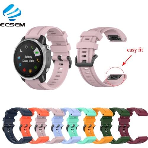 Ecsem Watch Band For Garmin Fenix 5s/6s Easy Fit Smart Watch Quick Release Strap Soft Silicone Wristband