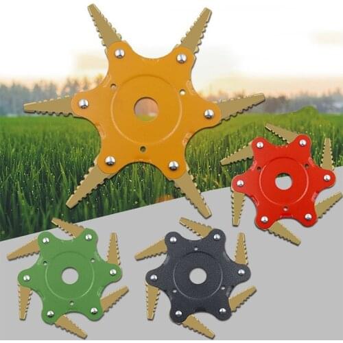 6 Blades Grass cutter Trimmer Head Brush Cutter Weed Brush Cutting Head Garden tool for Lawn Mower rotary blades weeding tool