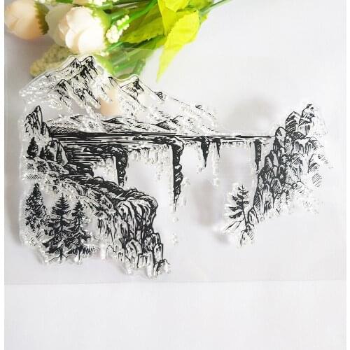 Cliff Waterfall Highly Transparent Clear Stamp/Seal for DIY Scrapbooking / Photo Album Decorative Silicone Stamps Sheets