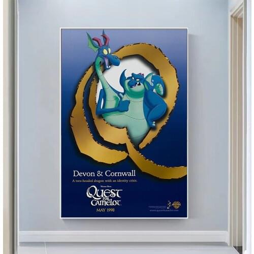 V0453 Quest for Camelot (5) Vintage Classic Movie Wall Silk Cloth HD Poster Art Home Decoration Gift
