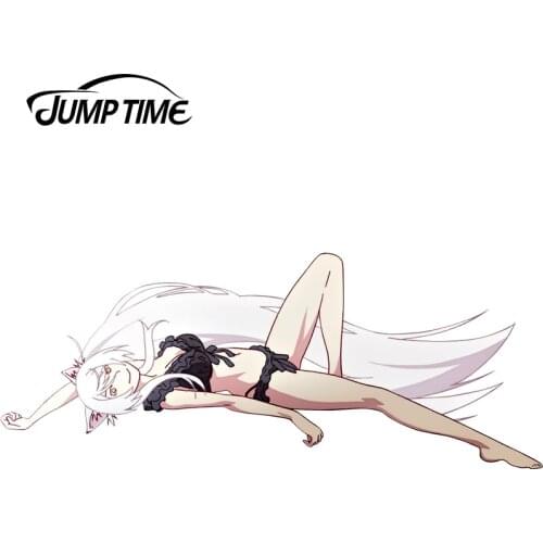 JumpTime 13cm x 5.2cm Anime Monogatari Girls Black Hanekawa Vinyl Wrap Sexy Girl Bumper Door Decal Car Racing Stickers