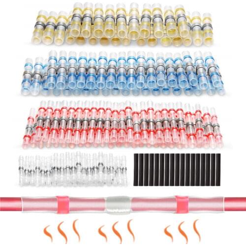 Waterproof Solder Seal Wire Connectors Heat Shrink Solder Butt Connections Electrical Wire Terminals Automotive Marine Insulated