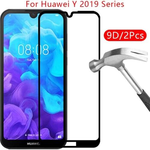 9d screen protector tempered glass case for huawei y5 y6 y7 pro y9 prime 2019 cover on y 5 6 7 9 5y 6y 7y 9y y9prime phone coque