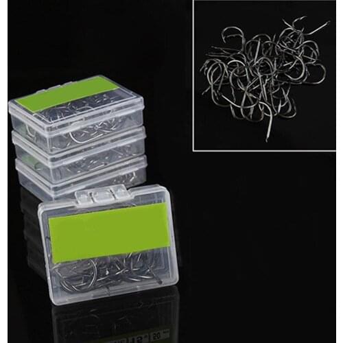 100pcs/1box Fishing Hooks Set High Carbon Steel Single Fishhook Fly Fishing Jip Barbed Carp Hooks Sea Tackle Accessories Tool