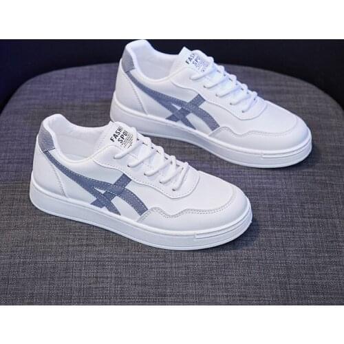 2021 New Spring Women Leather Casual Shoes Striped Street All Match Comfortable Girl Leisure White Flat Shoes Sneakers