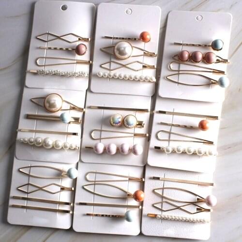 3Pcs/Set Pearl Metal Hair Clip Hairband Comb Bobby Pin Barrette Hairpin Headdress Accessories Beauty Styling Tools Headpiece