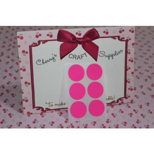 3cm neon pink large circle stickers