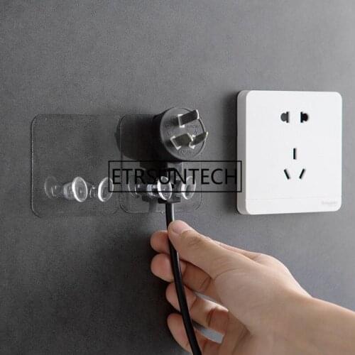 300pcs Plug Wall Hanging Wall Strong Adhesive Hook Kitchen Viscose Hook Creative Socket Hook Plug Hanging