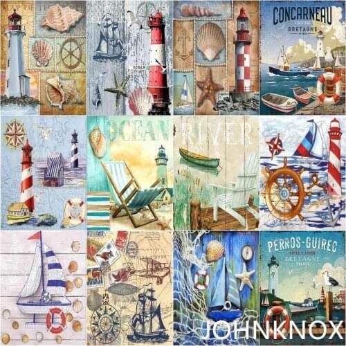 5D Diy Diamond Embroidery Full Round& Square Drill light house Diamond Painting Diamond Mosaic Cross Stitch Home Decor