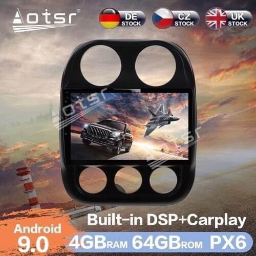 Aotsr Android 9.0 4GB ROM Car Radio GPS Navigation DSP Car Auto Stereo Video Multimedia DVD Player For Jeep Compass 2010 - 2016