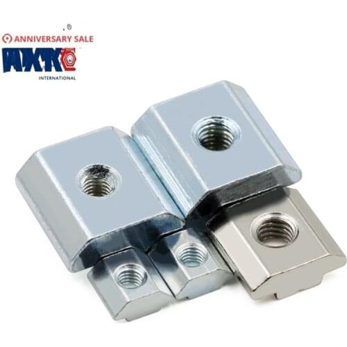 AXK 100pcs M3 M4 M5 Nickel Plated T nut Hammer Head Fasten Nut for Aluminum Extrusion Profile 2020 series Slot Groove 6mm