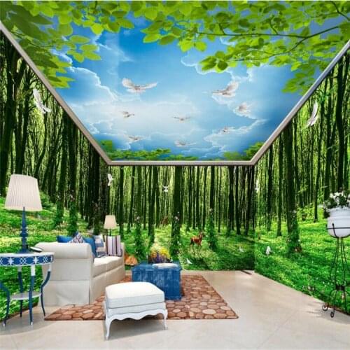 Beibehang Dream forest animal kingdom flower rattan house Wall Paper Decor Art Wall Covering Bedroom Mural Background Wallpapers