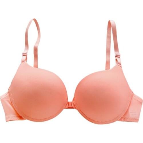 Women Striped Dot Push Up Bras Women Padded Bras Smooth Front Closure Bras Underwear