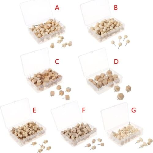 Wooden Thumbtack Board Pins Pushpins Drawing Photo Wall Studs Nail School Suppy Drop Shipping