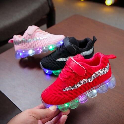 Children LED Shoes for Boys Glowing Casual Sneakers for Baby Girls Toddler Shoes with Light up sole Luminous Sneakers Size 21-30