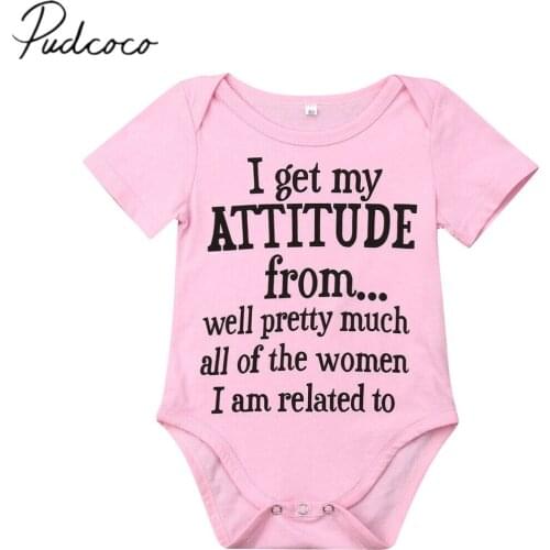 2019 Children Summer Clothing Cute Infant Baby Girls Cotton Letter Print Bodysuit Jumpsuit Clothes Short Sleeve Outfits 0-18M