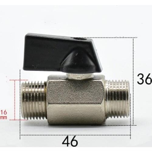 DN10 G 3/8" BSP Male Brass Ball Valve Water Gas Oil Port Size 7mm With Black Handle