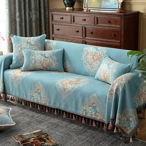 European Luxury Sofa Cover 2/3/4/5 Seater Retro Jacquard 3D Floral Furniture Slipcover Recliner Chair Couch Covers for Sofas
