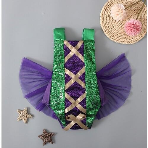 FOCUSNORM 0-18M Infant Baby Girls Romper Dress For Halloweens Color Patchwork Sequins Sleeveless Mesh Lace Backless Jumpsuits