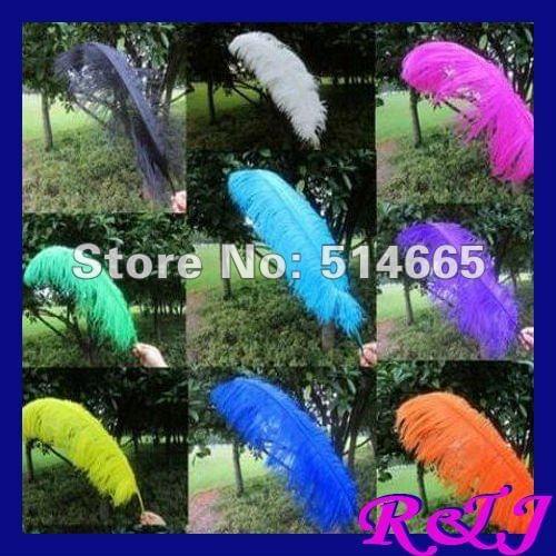 EMS Free shipping Wholesale 50PCS 65-70cm 26-28 inches mix 2 color dyed ostrich drab feather ostrich plumes