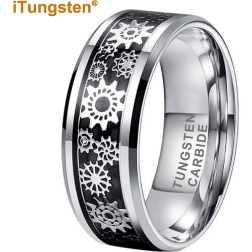 8mm Tungsten Carbide Wedding Ring For Men Women Koa Wood Inlay Dome Engagement Anniversary Comfort Fit Size 5-15
